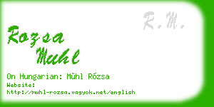 rozsa muhl business card