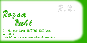rozsa muhl business card